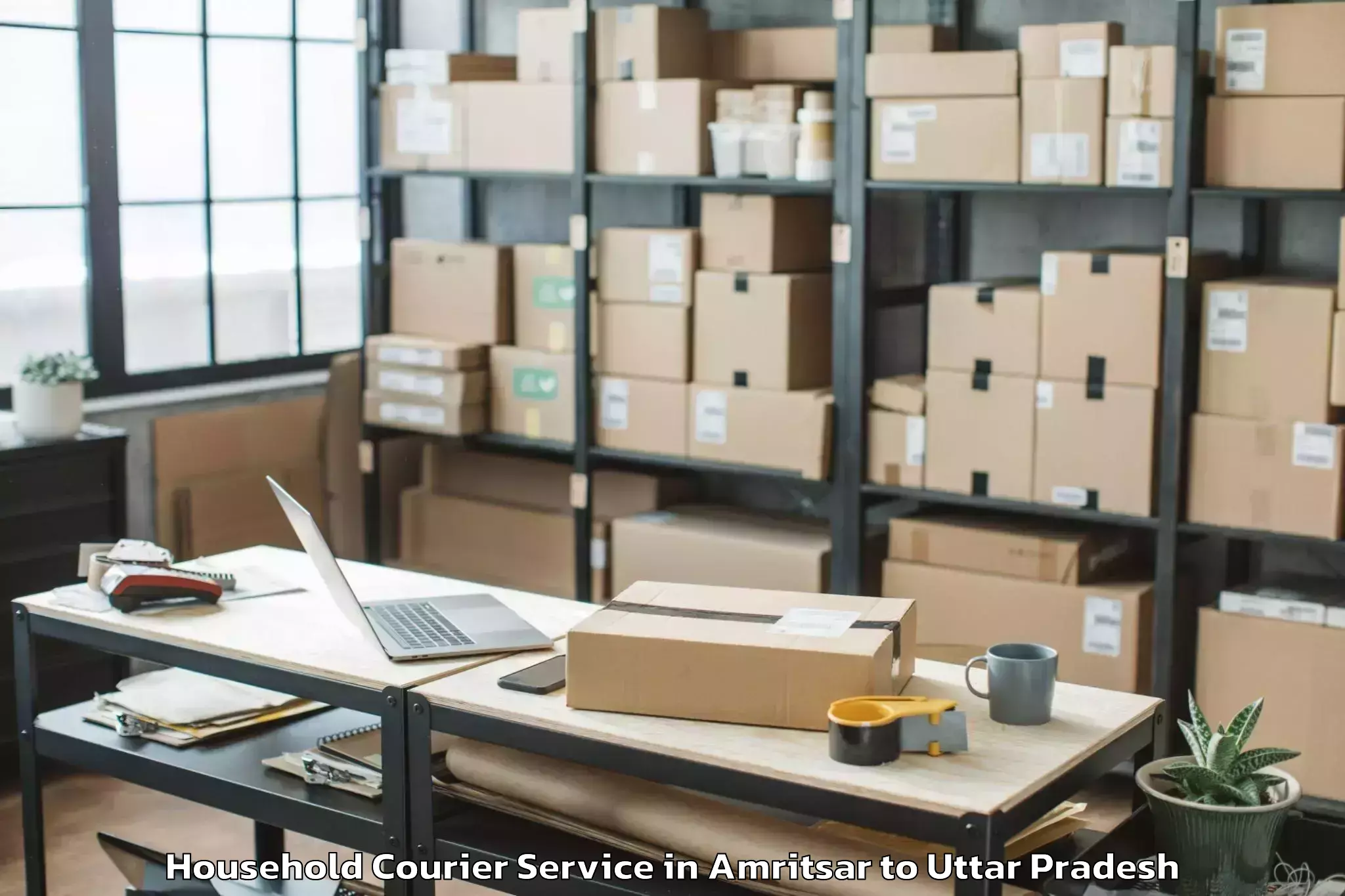 Get Amritsar to Js University Shikohabad Household Courier